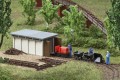 Narrow gauge railway set replica with engine shed (Non-operating static model)